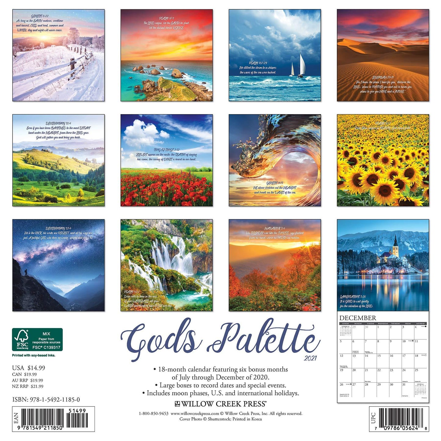 God's Palette 18-month Calendar 2021