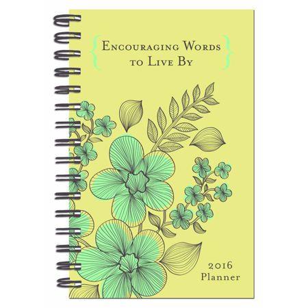 2016 Planner Encouraging Words To Live By Spiral Bound Cover 2 - Compiled by Barbour Staff - Re-vived.com