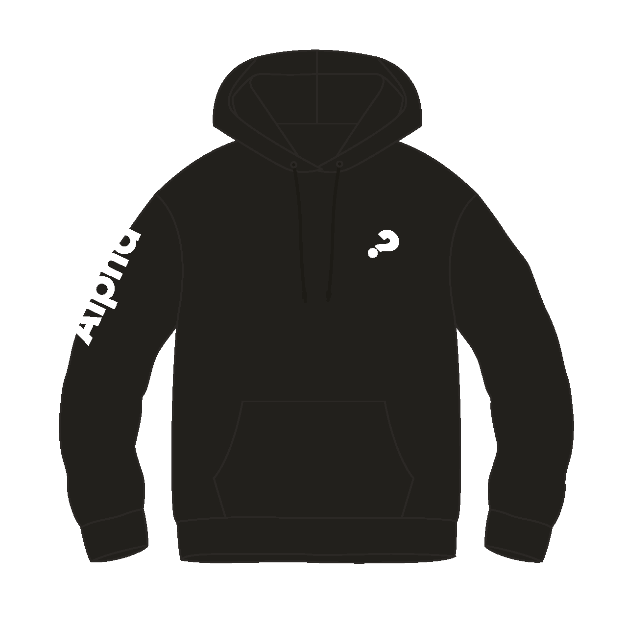Alpha Organic Hoodie - Black (Arm logo)