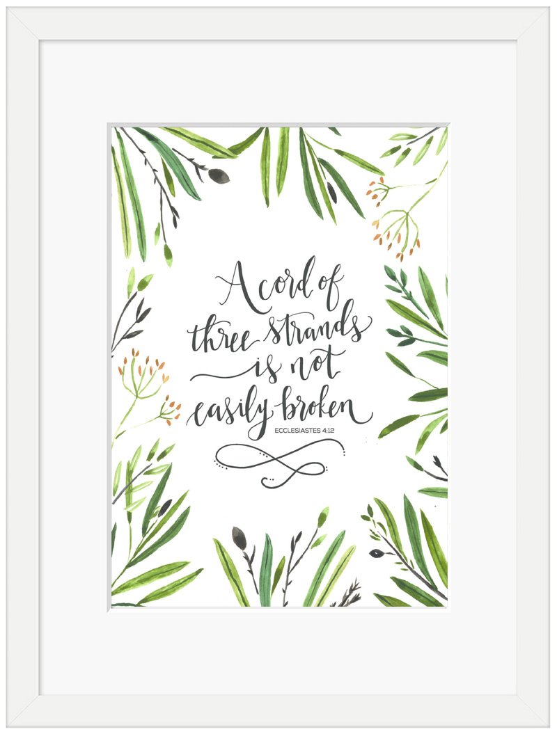 A cord of three strands - Framed Print