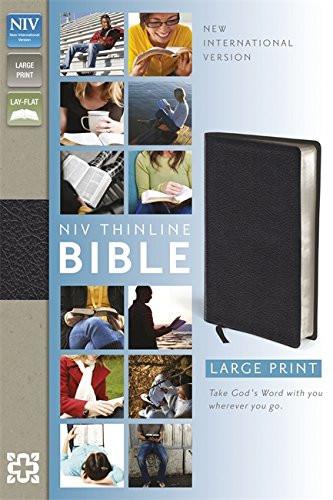 NIV Thinline Large Print Leather Bible - N/A - Re-vived.com
