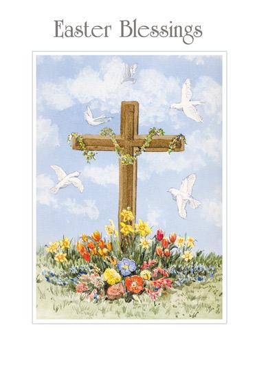 Easter Cards: Easter Blessings/Cross/Dove (5 Pack)