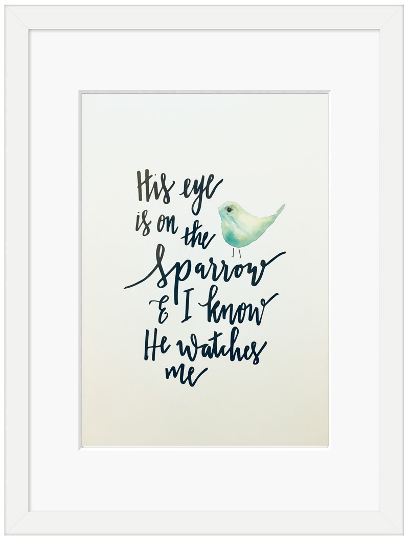 His eye is on the sparrow - Framed Print
