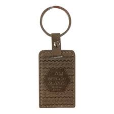 Lux Leather Keyring: I Am With You Always