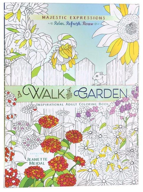 Adult Colouring Book: Majestic Expressions: A Walk In The Garden - Jeanette Meidal - Re-vived.com