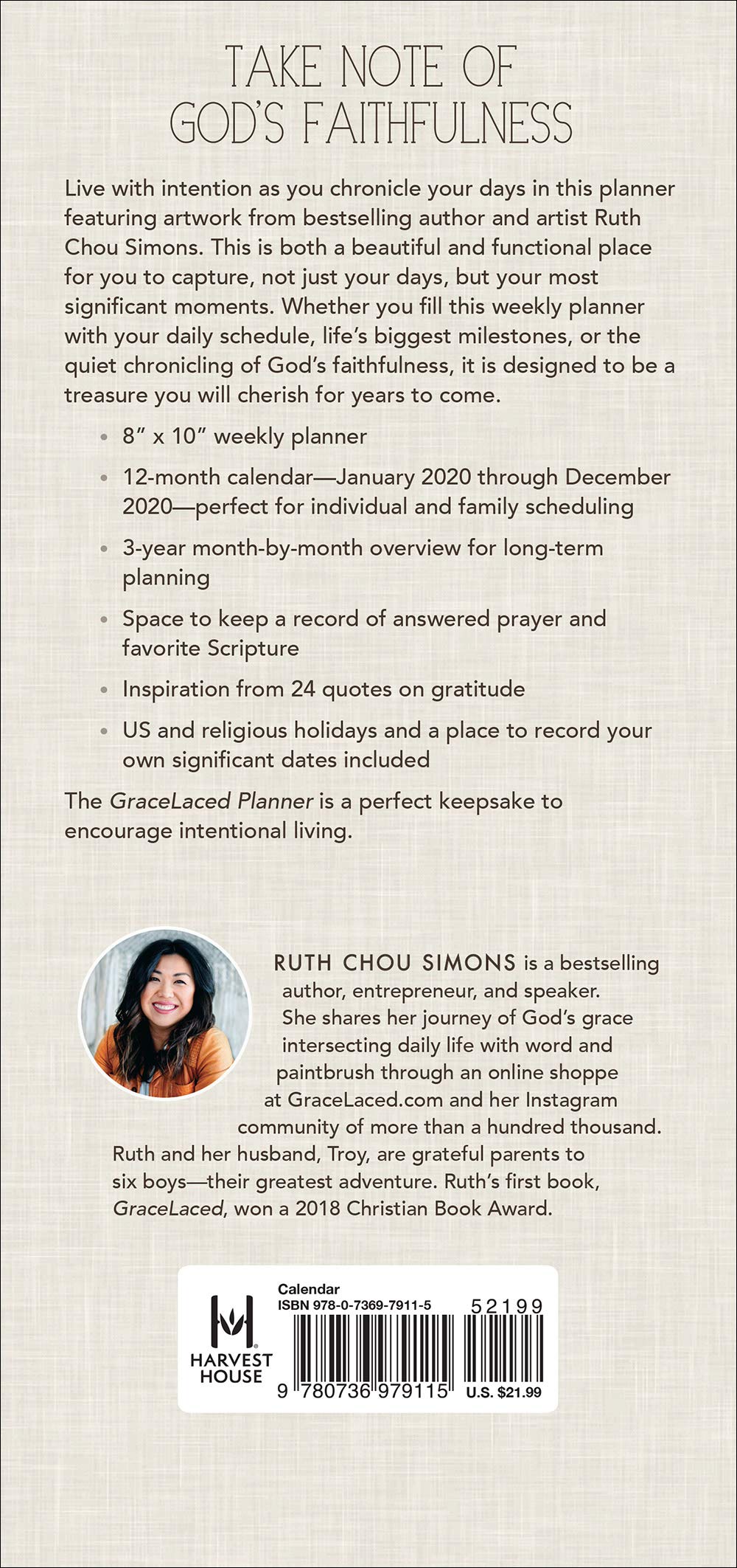 GraceLaced 2020 12-Month Planner