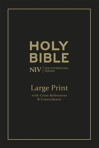 NIV Large Print Single Column Deluxe Reference Bible Black Bonded Leather