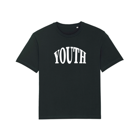 T-Shirt (Youth) Black with White Writing