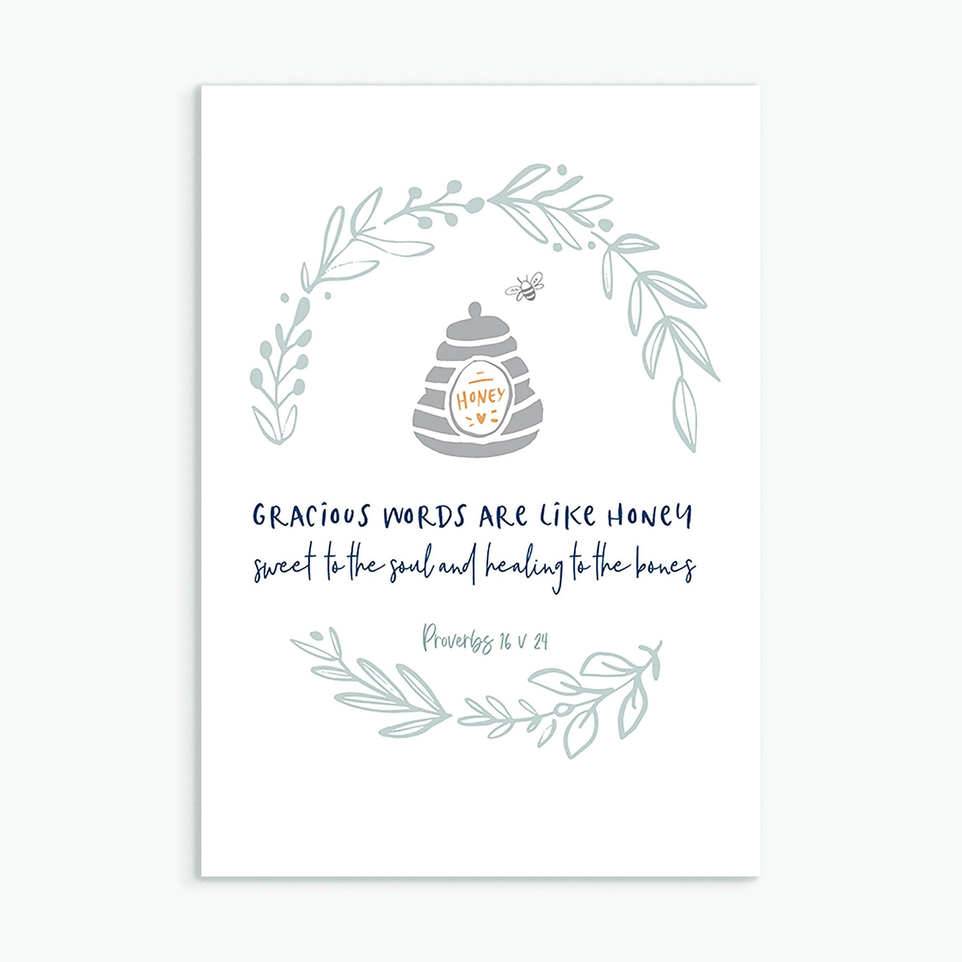 Gracious Words are Like Honey Greeting Card - Re-vived