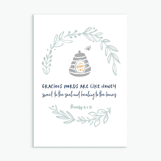 Gracious Words are Like Honey Greeting Card - Re-vived