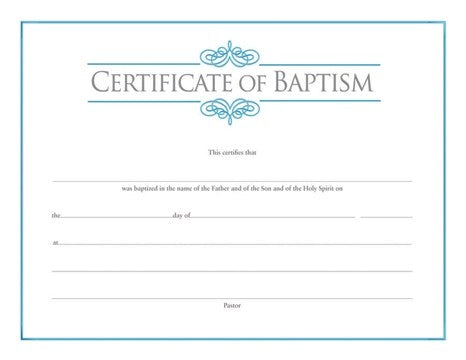 Baptism Certificate (Pack of 6) - Re-vived