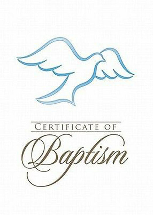 Folded Baptism Certificates With Envelopes - Re-vived