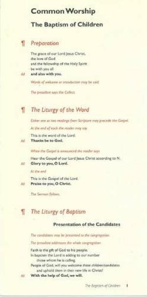 The CW: Baptism of Children Card - Re-vived