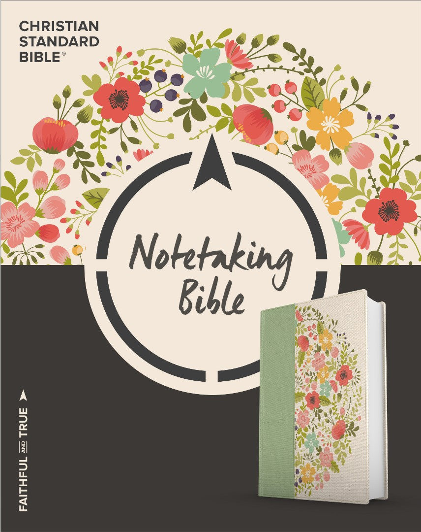 CSB Notetaking Bible, Sage Cloth Over Board - Re-vived