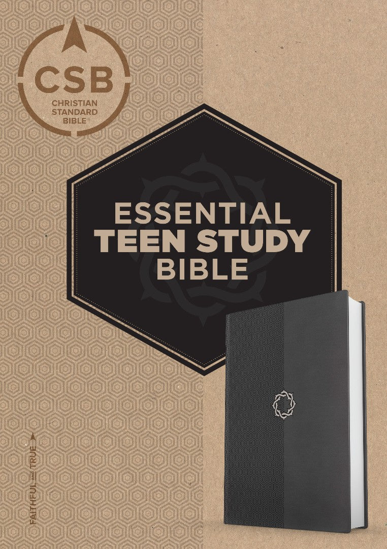 CSB Essential Teen Study Bible, Charcoal Leathertouch - Re-vived