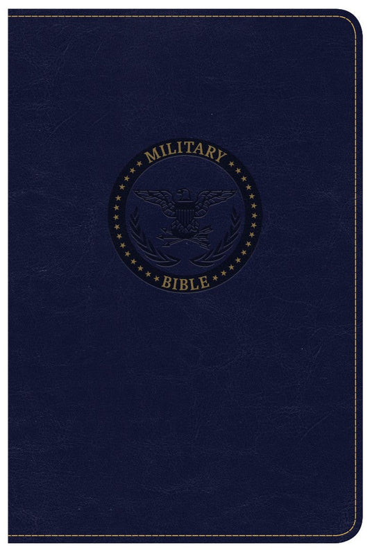 CSB Military Bible, Navy Blue Leathertouch - Re-vived