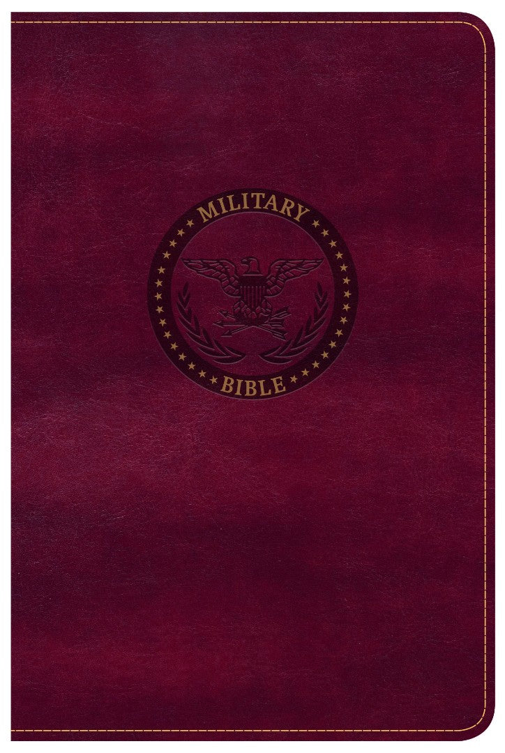 CSB Military Bible, Burgundy Leathertouch - Re-vived