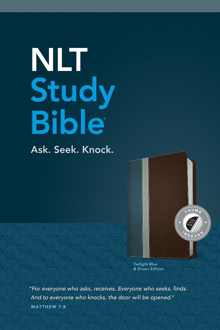 NLT Study Bible, Tutone Twilight Blue/Brown, Indexed - Re-vived