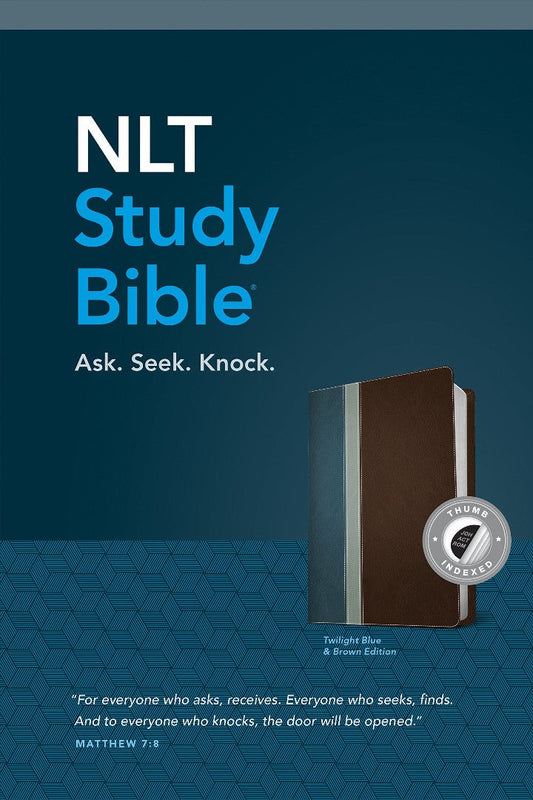 NLT Study Bible, Tutone Twilight Blue/Brown, Indexed - Re-vived