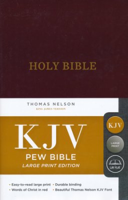 KJV Pew Bible, Large Print, HB, Burgundy, Red Letter Ed. - Re-vived