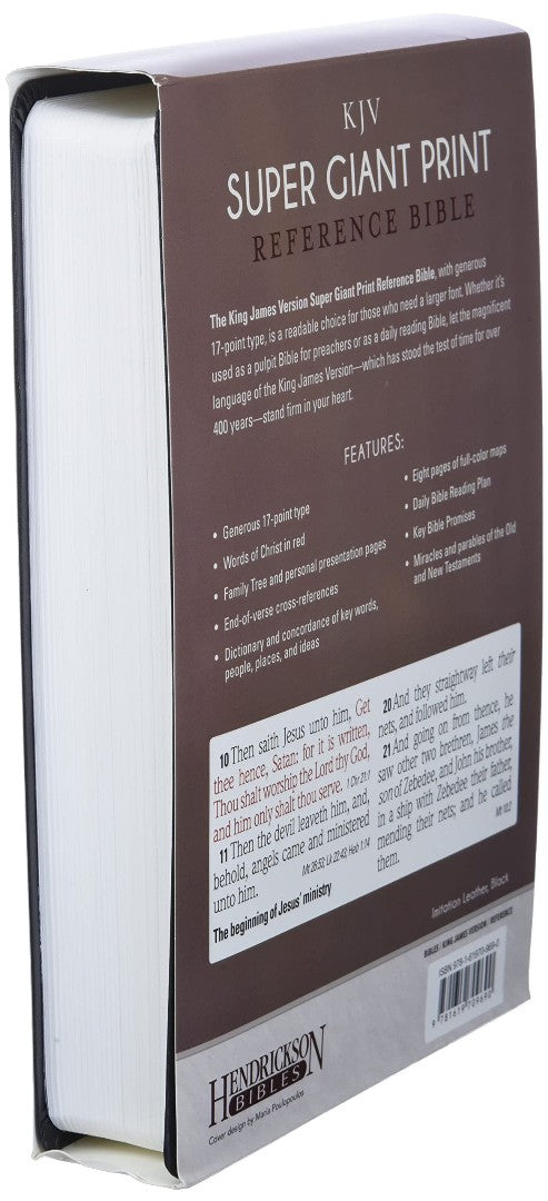 KJV Super Giant Print Reference Bible, Black - Re-vived