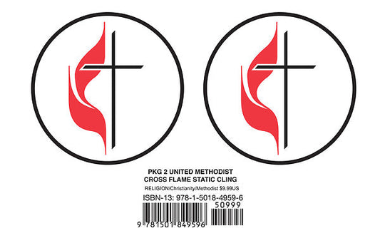 United Methodist Cross & Flame Static Cling (Pkg of 2) - Re-vived