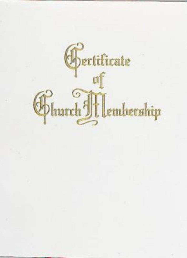 Traditional Steel-Engraved Church Membership Certificate - Re-vived