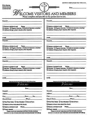Attendance Registration Pad - Large (Pkg of 6) - Re-vived