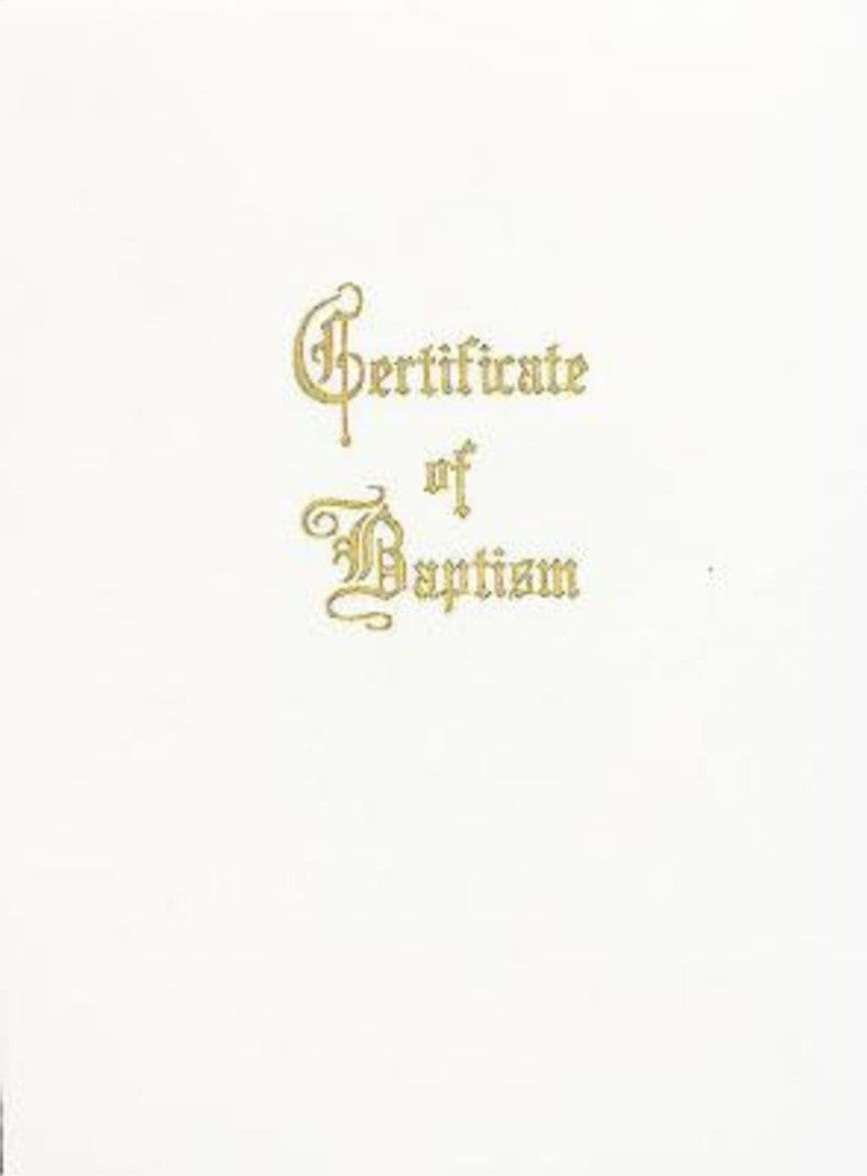 Traditional Steel-Engraved Child Baptism Certificate (Pkg of - Re-vived