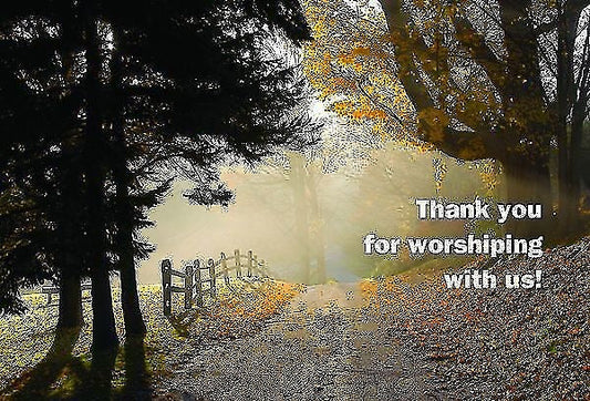 Thank You for Worshiping with Us! Postcard (Pkg of 25) - Re-vived