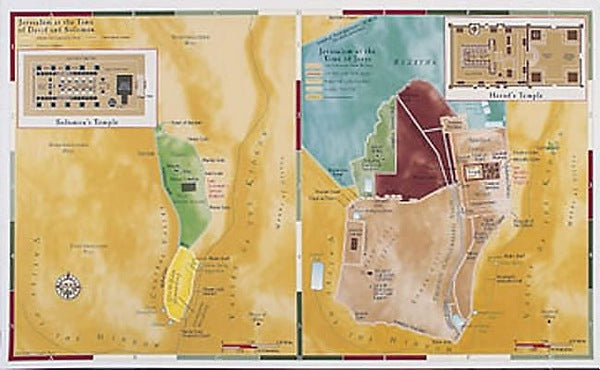 Abingdon Bible Land Map--Jerusalem, Old Testament/New Testam - Re-vived