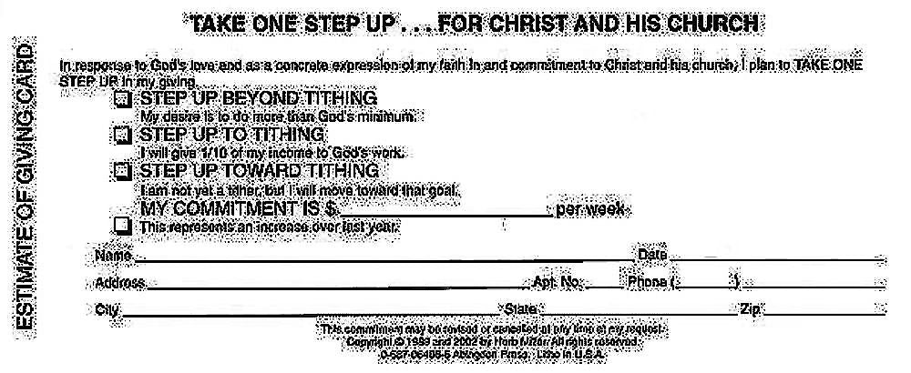 New Consecration Sunday Estimate of Giving Card (Pkg of 100) - Re-vived