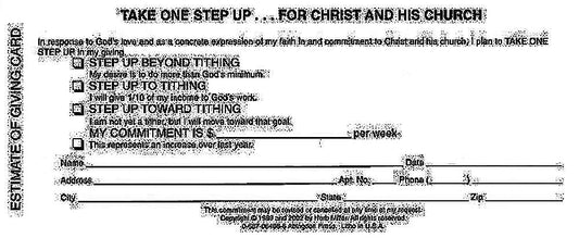 New Consecration Sunday Estimate of Giving Card (Pkg of 100) - Re-vived