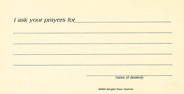 Prayer Request Card (Pkg of 25) - Re-vived