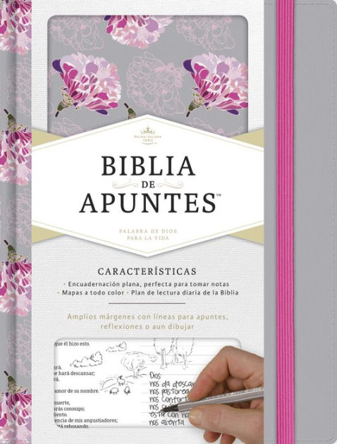 RVR 1960 Biblia de apuntes, gris y floreado tela impresa - Re-vived