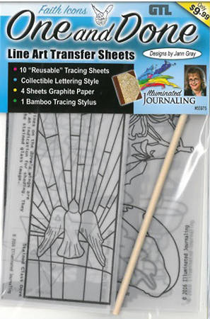 One and Done Bible Journaling Line Art Transfer - Faith Icon - Re-vived