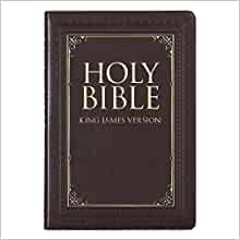 KJV Large Print Thinline Bible, Brown, Thumb Indexed - Re-vived