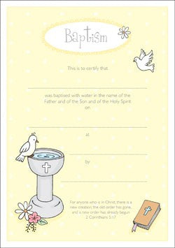 Baptism Certificate (Pack of 10) - Re-vived