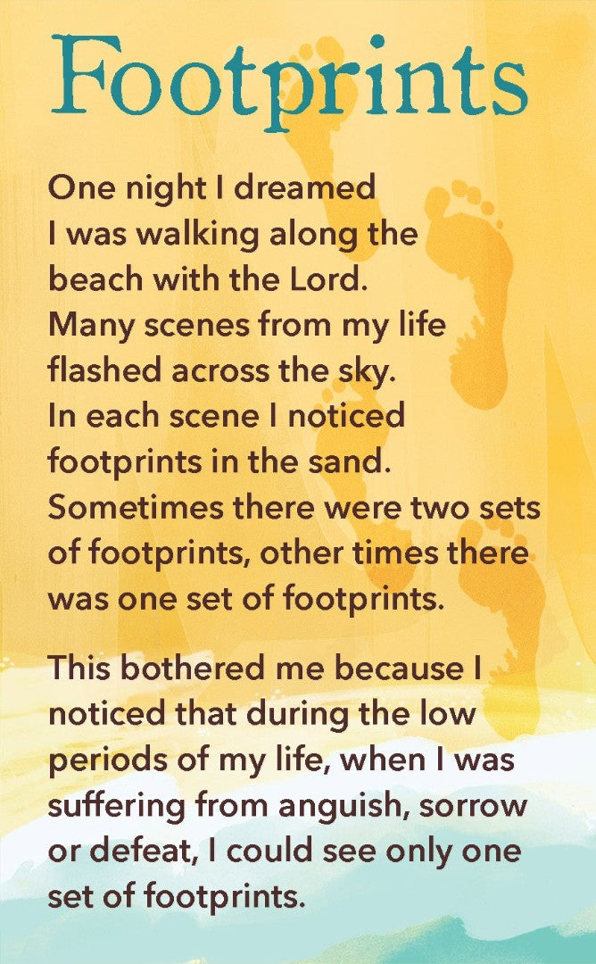 Prayer Card Footprints - Double Sided (pack of 20) - Re-vived