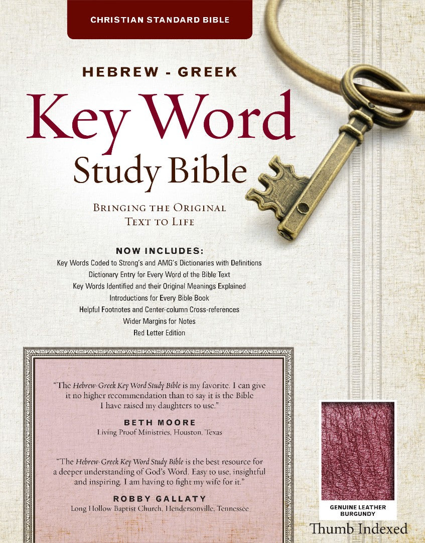 The CSB Hebrew-Greek Key Word Study Bible Burgundy - Re-vived