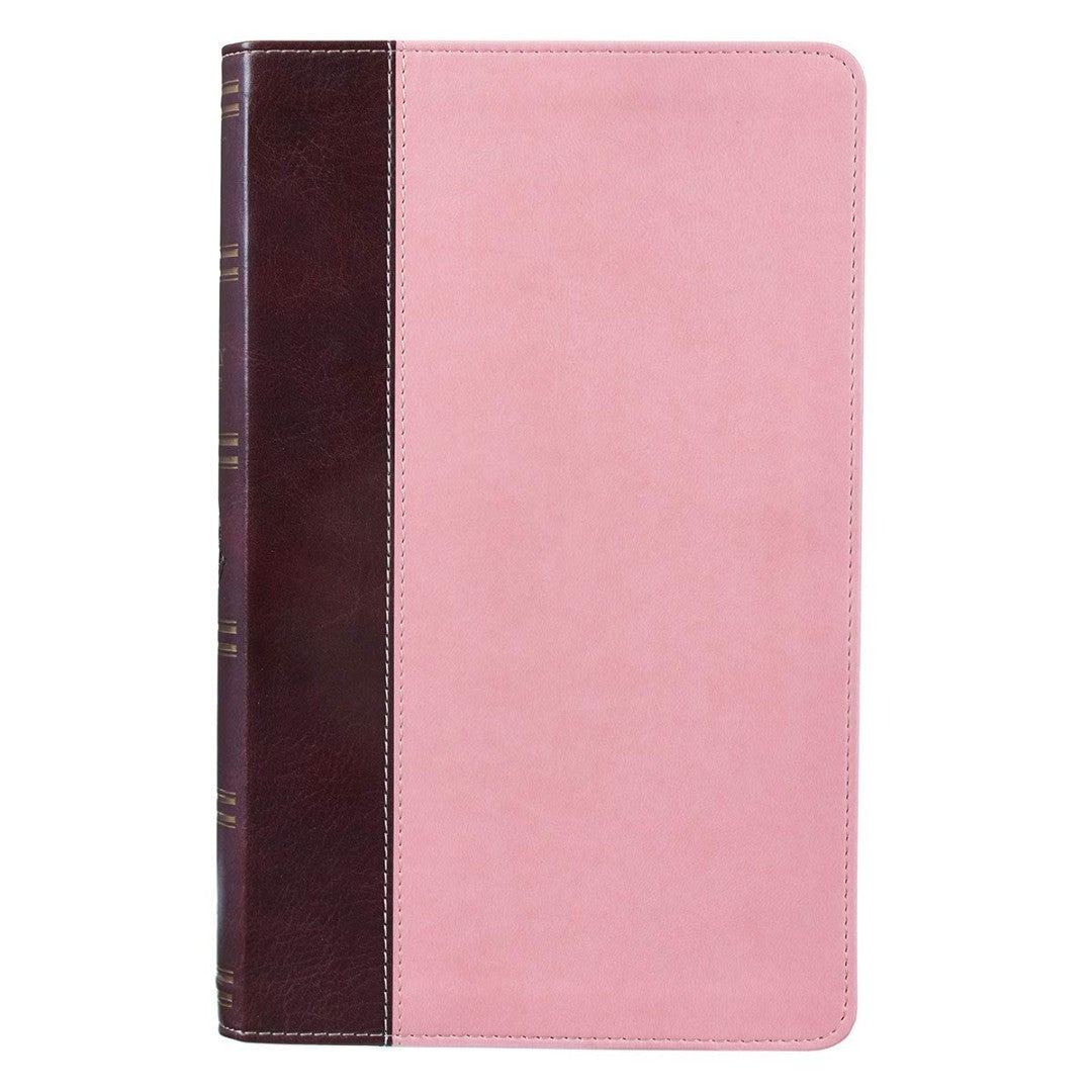 KJV Giant Print Bible, Brown/Pink - Re-vived