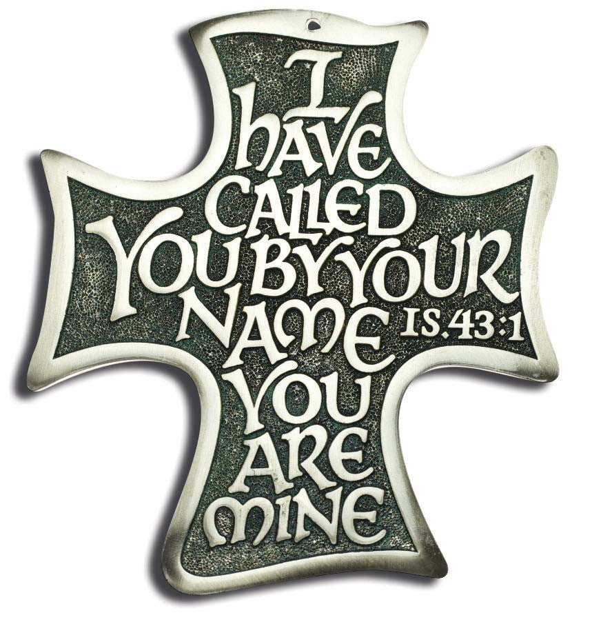 Solid Polished Pewter Wall Cross - Re-vived
