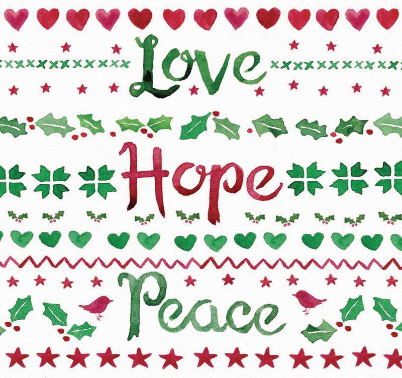 Love, Hope, Peace (Pack of 6) - Re-vived