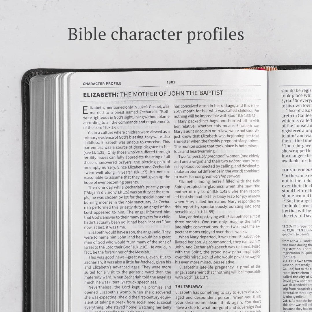 CSB Everyday Study Bible, Charcoal LeatherTouch - Re-vived