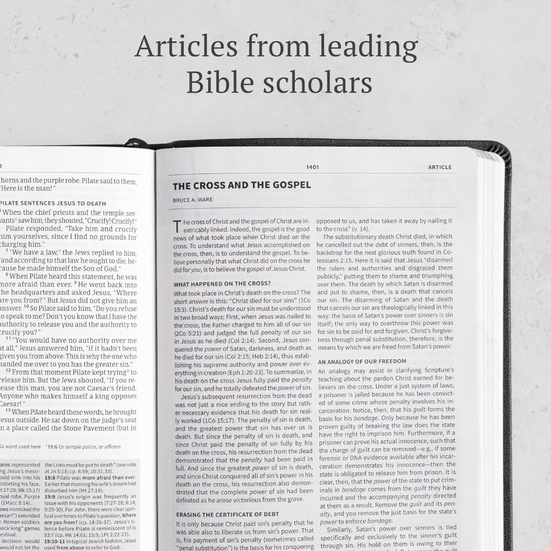 CSB Everyday Study Bible, Charcoal LeatherTouch - Re-vived