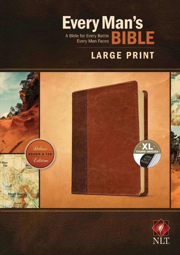 NLT Every Man's Bible, Large Print, Brown/Tan, Indexed - Re-vived