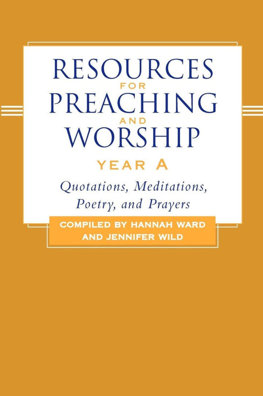 Resources for Preaching and Worship Year a - Re-vived