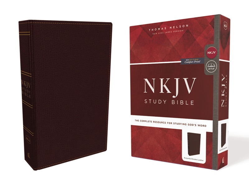 NKJV Study Bible, Burgundy, Comfort Print, Red Letter Ed. - Re-vived