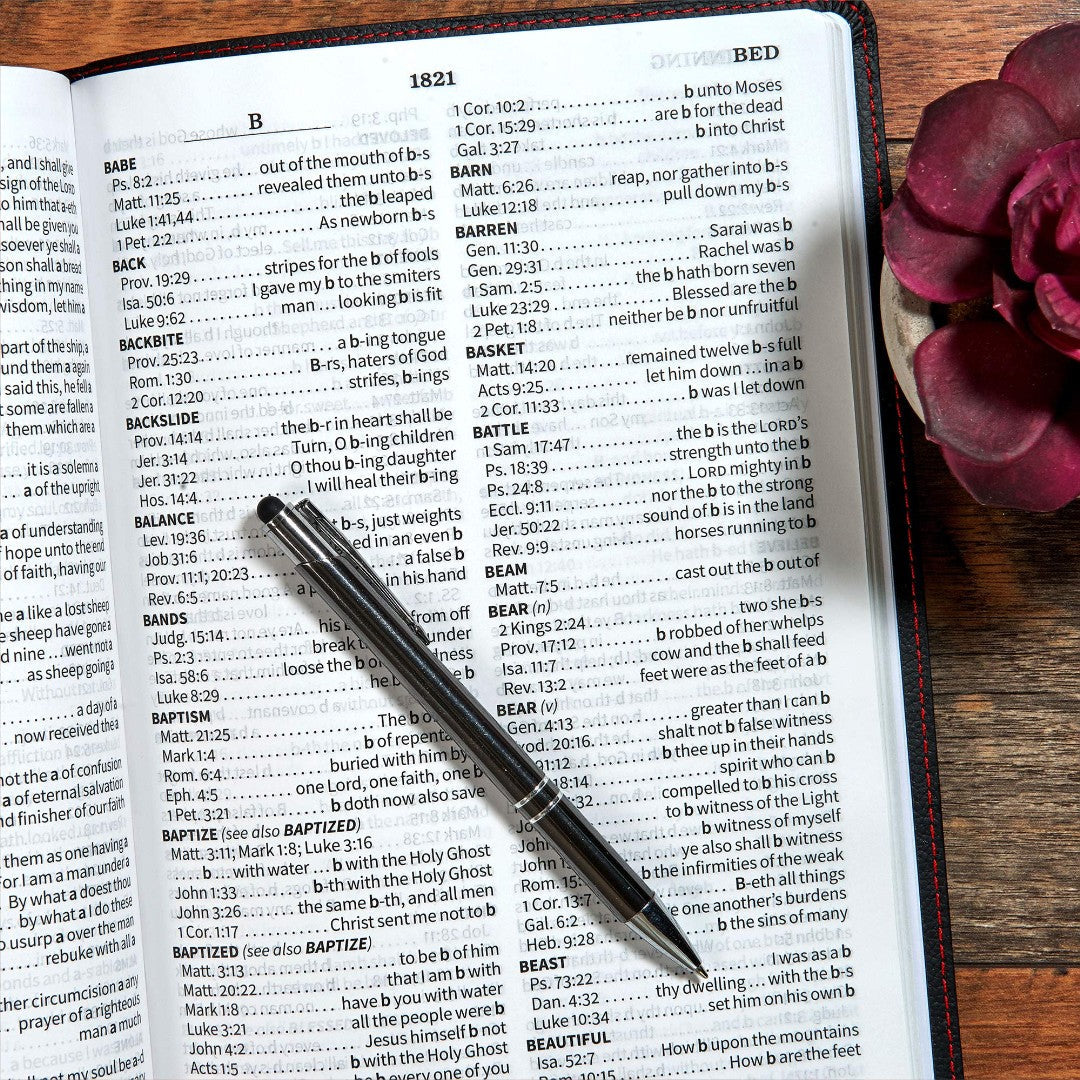 KJV Super Giant Print Reference Bible, Black Genuine Leather - Re-vived
