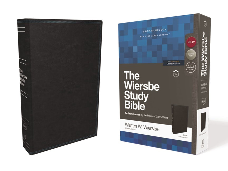 NKJV Wiersbe Study Bible, Black, Red Letter - Re-vived
